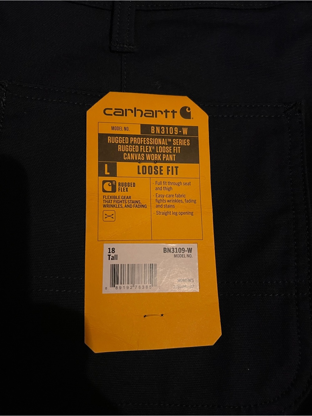 Carhartt Women’s Loose Fit Canvas Work Pants - Black